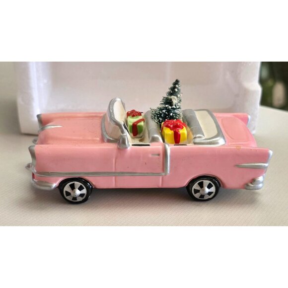 Department 56 Other - Department 56 Snow Village Christmas Cadillac Handpainted Ceramic Pink Car Decor
